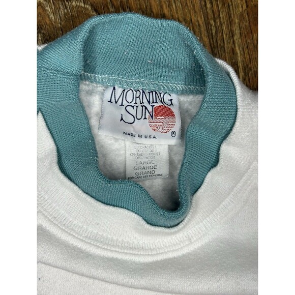 Vintage Morning Sun Floral Pattern Sweatshirt Sweater Women’s Large Made In USA - Picture 3 of 5